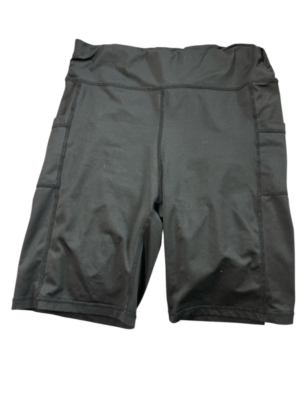 Black High-Waist Bike Shorts with Side Pockets